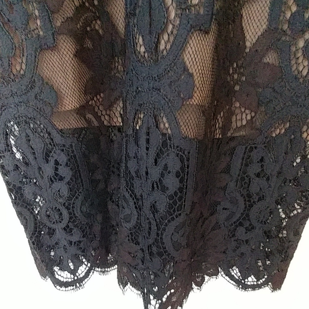 BCBGMaxAzria Black Lace & Sequin Midi Dress - Picture 5 of 8